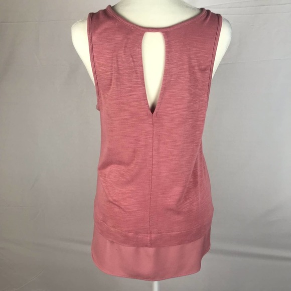 J Crew Shirt Women Small Pink Sheer Slit Hem Keyhole Back Blouse Top Lightweight - Picture 4 of 10